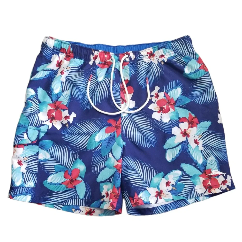 Tommy Bahama Men’s Blue Tropical Naples Monterosso Beach Swim Trunk Sz.‎ L NWOT